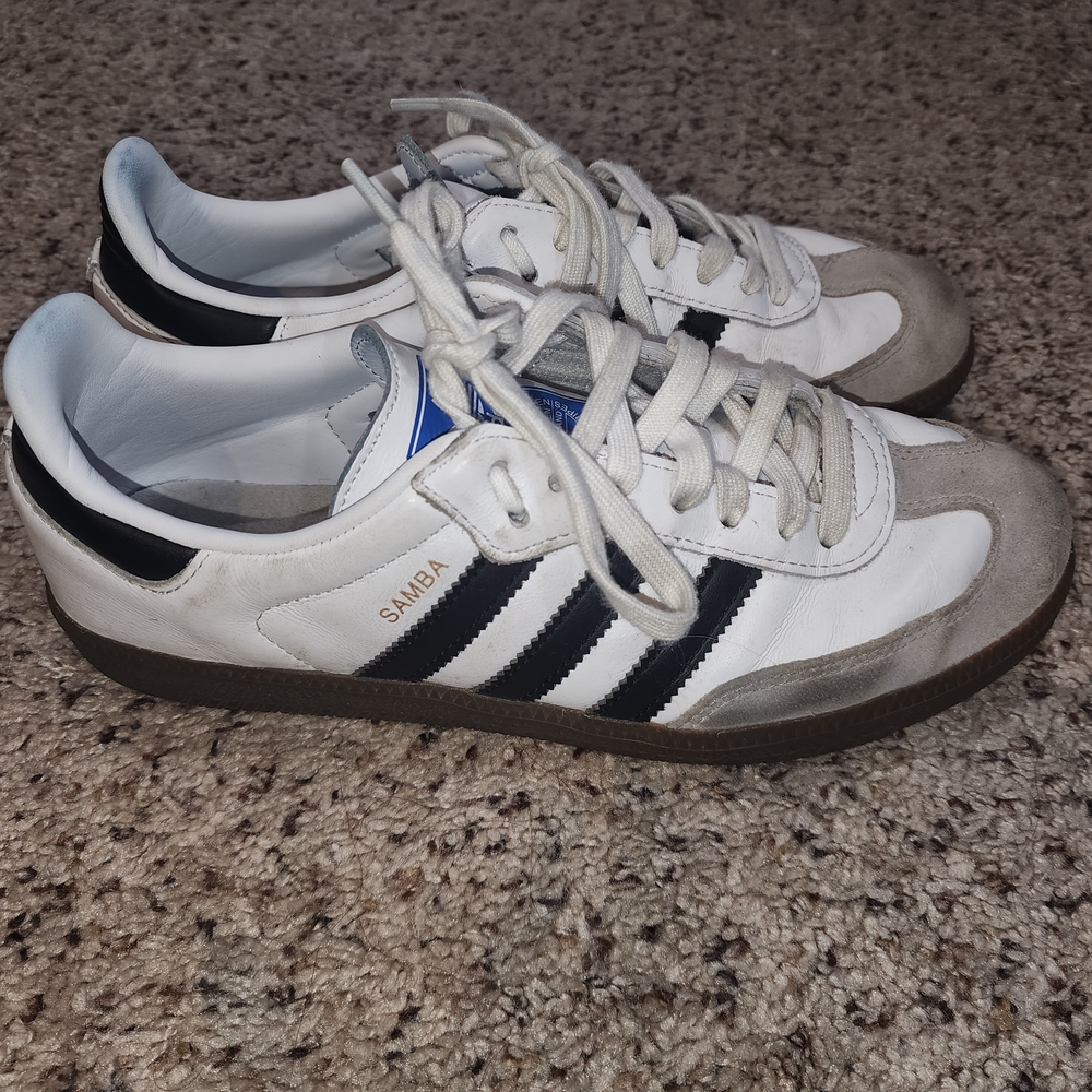 Adidas Men's Samba White and Black Shoes